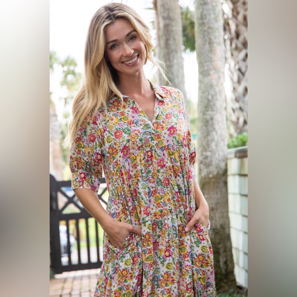 Natural Life Rebecca Midi Dress Floral - Picture 6 of 9